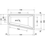Trapez-Whirlwanne Duravit No.1 weiß Jet-Project 1700x1000mm
