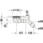 Duravit Duschwannenablauf Abgang waagrecht
