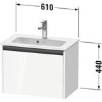 Duravit Waschtischunterbau Ketho.2 610x440x390mm weiß hochglanz