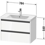 Duravit Waschtischunterbau Ketho.2 784x549x455mm weiß matt