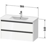 Duravit Waschtischunterbau Ketho.2 984x549x455mm weiß matt