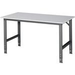 Werktisch Tom B1500xT800xH760-1080mm Arbeitsplatte Melamin Gestell anthrazitgrau