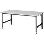 Werktisch Tom B2000xT1000xH760-1080mm Arbeitsplatte Melamin Gestell anthrazitgra
