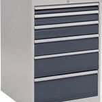 Schubladenschrank H1019xB705xT736mm lichtgrau/grau 6 Schubl.Vollauszug