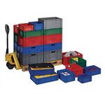 Transportstapelbehälter L800xB600xH320mm grün PP Seitenwände geschl.LA-KA-PE