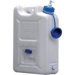 Wasserkanister 22l HDPE m.Ablasshahn+Pumpspender H495x165xT350mm HÜNERSDORFF