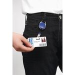 Ausweishalter m.Druckknopfschlaufe Band-L.800mm blau DURABLE