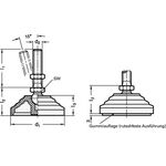 Kunststoff-Gelenkfuß GN 344 d1 80 mm,d2 M 12mm l1 98mm l3 24mm GANTER