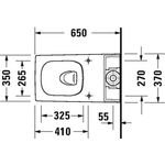 Duravit Stand-WC-Kombination VIU RIMLESS tief Abgang Vario 350x650mm weiß WG