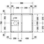 Duravit Fußgestell für Duschwanne Tempano 900x750mm