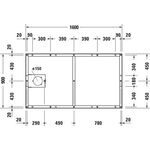Duravit Fußgestell für Duschwanne Tempano 1600x900mm