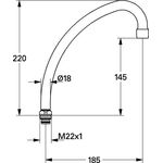 Grohe HU-Auslauf COSTA Ausldg 185mm 5 Stück chr