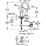 Grohe Einhand-Waschtischbatterie BAUFLOW 1/2Zoll L-Size chr