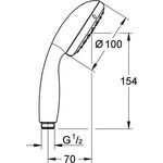 Grohe Handbrause TEMPESTA 100 100mm m Durchfl-konst 5,7 l/min chr