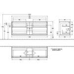 V&B Waschtischunterschrank FINION 1600x603x501mm Abdpl Glas bl Matt Peony