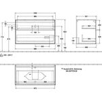 V&B Waschtischunterschrank FINION 1000x603x501mm AP Gl bl ma gls wh lacq.