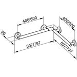 Keuco Dusch-/Wannenhandlauf PLAN CARE 597/597mm vc