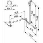Keuco Duschhandlauf PLAN CARE m Bsta 797/1097/1263mm Al sil-elo/verchr
