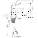 EH-WT-MI 70 AXOR CITTERIO M DN 15 f HWB m ZAG 1 1/4Zoll chrom