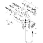 3-Loch-Wannenarmatur AXOR CITTERIO DN 15 UP m Ros. mit Kreuzgriffen chrom