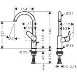 HG Einhebel-Waschtischmischer 210 LOGIS DN 15 m Schw-ausl m ZAG G 1 1/4Zoll chro