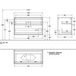 V&B Waschtischunterschrank FINION 1000x603x501mm AP Glas bl ma wh ma lacq.