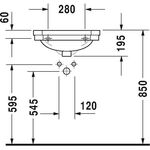 Duravit Handwaschbecken 1930 m ÜL HLB 500x365mm 1 Hahnloch weiß