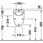 Duravit Urinal FIZZ 305x285mm Zul v hint o Fliege f De weiß
