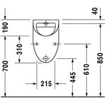 Duravit Urinal FIZZ 305x285mm Zul v hinten ohne Fliege weiß