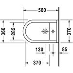 Duravit Stand-Bidet STARCK 3 m ÜL HLB 360x560mm 1 Hahnloch weiß