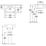 V&B Waschtisch Compact O.NOVO 550x370mm mit ÜL we