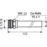 Schell Heizkörper-Anschlussnippel mit ASAG Länge 120mm, 1/2Zollx15mm - VPE: 10