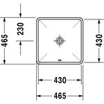 Duravit Einbauwaschtisch STARCK 3 m ÜL ohne Hahnlochbank 430x430mm weiß WG