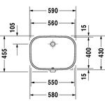 Duravit Einbauwaschtisch D-CODE m ÜL o HLB 560x400mm ohne Hahnloch weiß