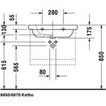 Duravit Möbelwaschtisch D-CODE m ÜL HLB 650x480mm weiß 1 Hahnloch