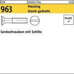 Senkschraube DIN 963 Schlitz M1,6x 6 Messing blank gedreht 100 Stück - VPE: 100