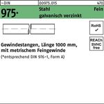 Gewindestange DIN 975 M20x 1,5x 1000mm Stahl galv.verz. 1 Stück