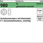 Sechskantmutter DIN 980 Klemmteil VM 22 10 galv.verz. 25 Stück - VPE: 25