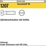 Zylinderschraube ISO 1207 Schlitz M6x 60 Polyamid 100 Stück - VPE: 100