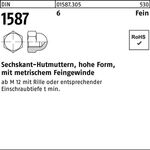 Sechskanthutmutter DIN 1587 M14x 1,5 SW 22 6 hohe FormFeingew. 25 Stück - VPE: 25
