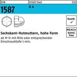 Sechskanthutmutter DIN 1587 M14 SW 22 A 4 10 Stück - VPE: 10