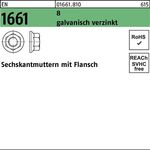 Sechskantmutter EN 1661 Flansch M16 8 galv.verz. 50 Stück - VPE: 50