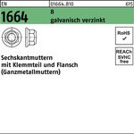 Sechskantmutter EN 1664 Klemmteil/Flansch M12 8 galv.verz. 100 Stück - VPE: 100