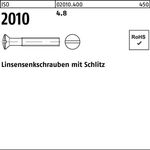 Linsensenkschraube ISO 2010 Schlitz M4x 16 4.8 2000 Stück - VPE: 2000