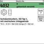 Sechskantmutter ISO 4032 links M30 8 galv.verz. 25 Stück - VPE: 25