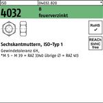 Sechskantmutter ISO 4032 M33 8 feuerverz. 10 Stück - VPE: 10