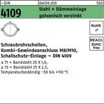 Schraubrohrschelle DIN 4109 40-43 M8/M10 Stahl+Dämmeinlage galv.verz. 100St. - VPE: 100