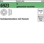 Sechskantmutter DIN 6923 Flansch M10 8 galv.verz. 500 Stück - VPE: 500