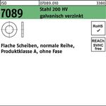 Unterlegscheibe ISO 7089 o.Fase 5 Stahl 200 HV galv.verz. 100 Stück - VPE: 100