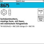 Sechskantmutter ISO 8675 Fasen M24x 2 A 4 10 Stück - VPE: 10